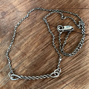Twisted Sterling Bar Necklace - Haloren Equestrian
