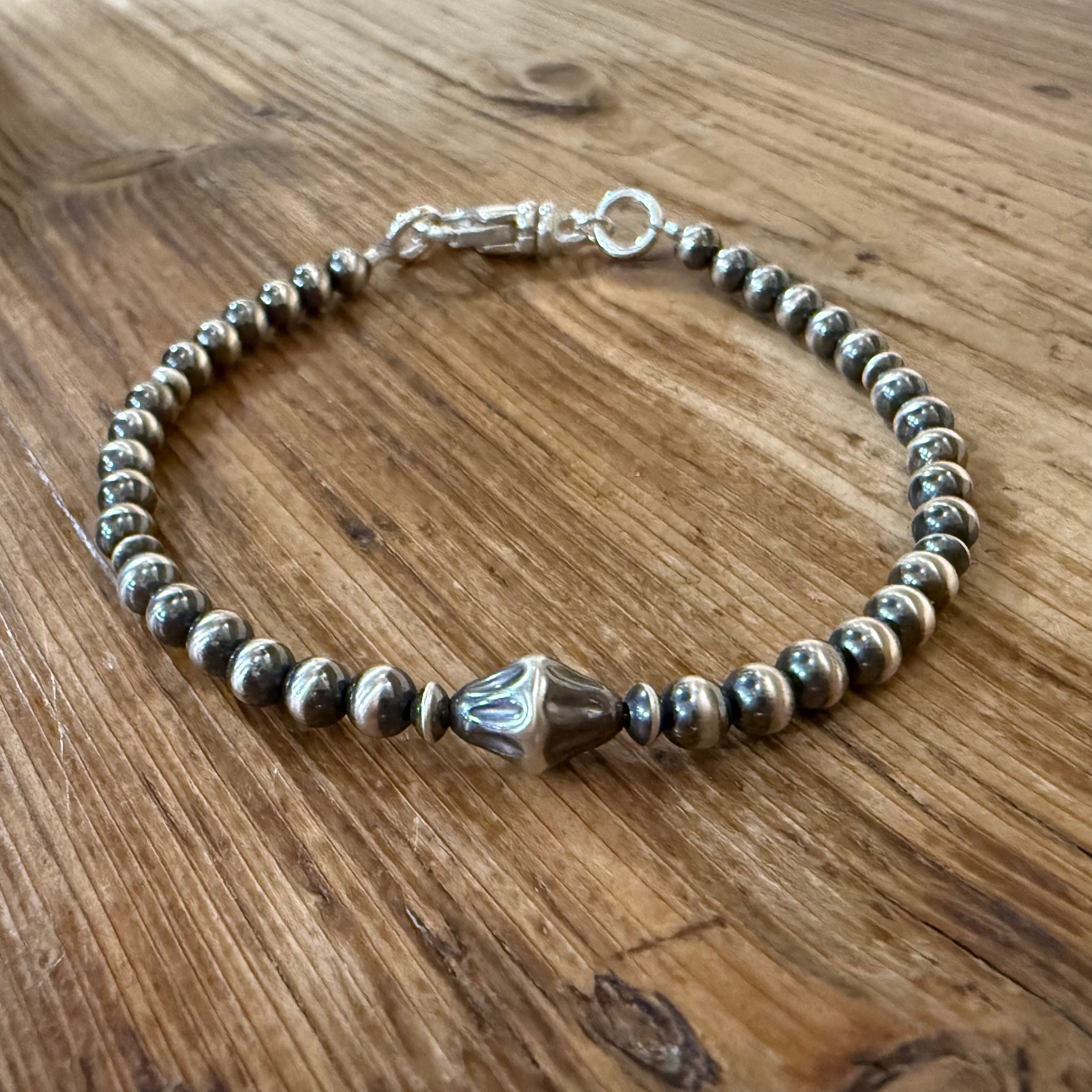 Sterling Navajo Pearl Bracelet