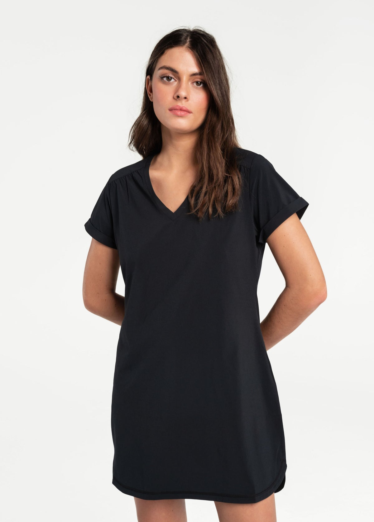 Low Cut V Neck Dress -  Finland