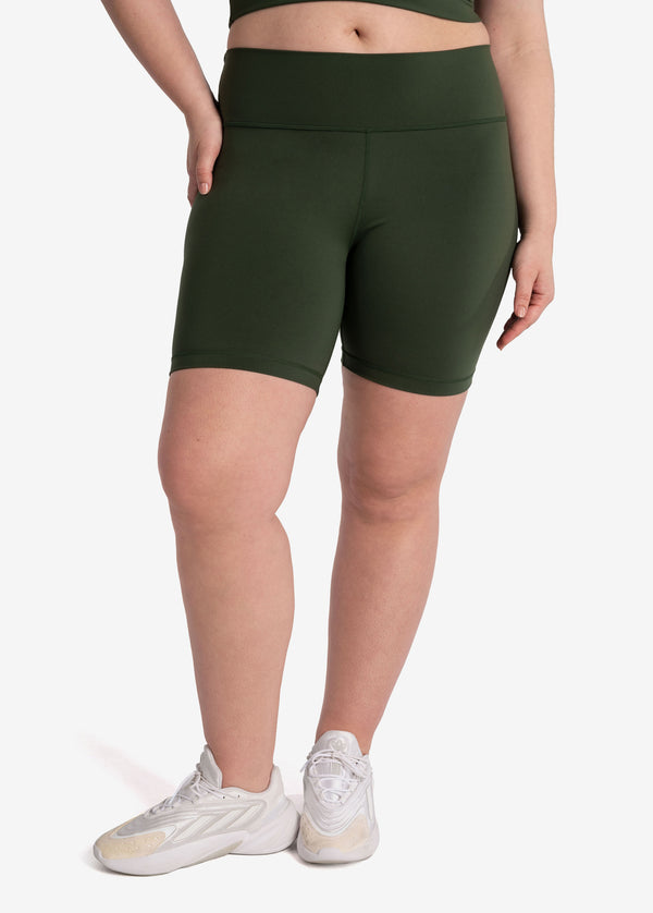 Oalka Women's Yoga Shorts w/Pockets XL NWT Navy Blue 613