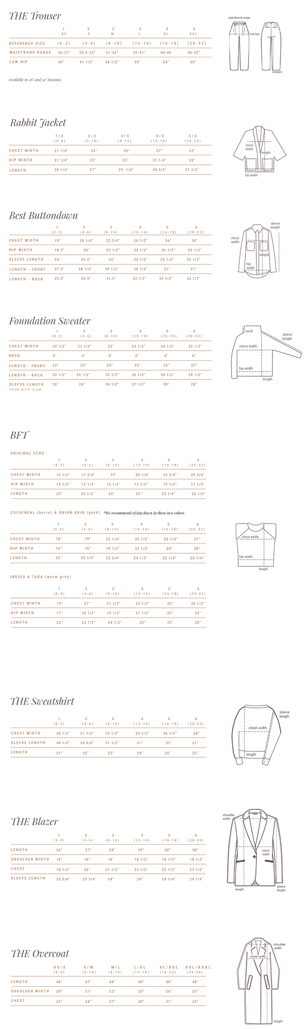 FOUR Size Chart-Master