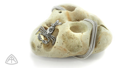 Annika Rutlin solid silver Scorpio scorpion pendant necklace wrapped around stone