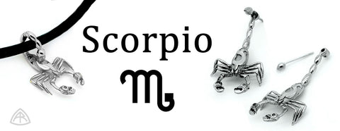 Annika Rutlin Scorpion silver jewelry Scorpio horoscope necklace and earrings