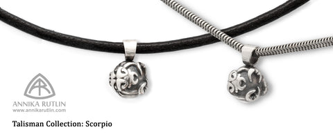 Annika Rutlin Scorpio silver talisman jewellery scorpion bead pendant necklace