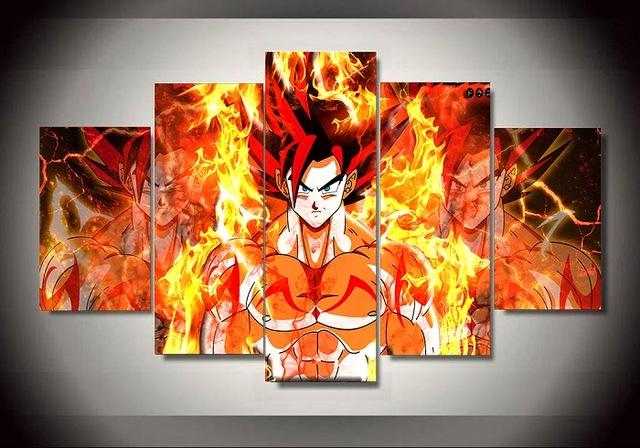 Framed 5 Piece Animated Cartoon Dragon Ball Canvas Art Paintings Sale It Make Your Day