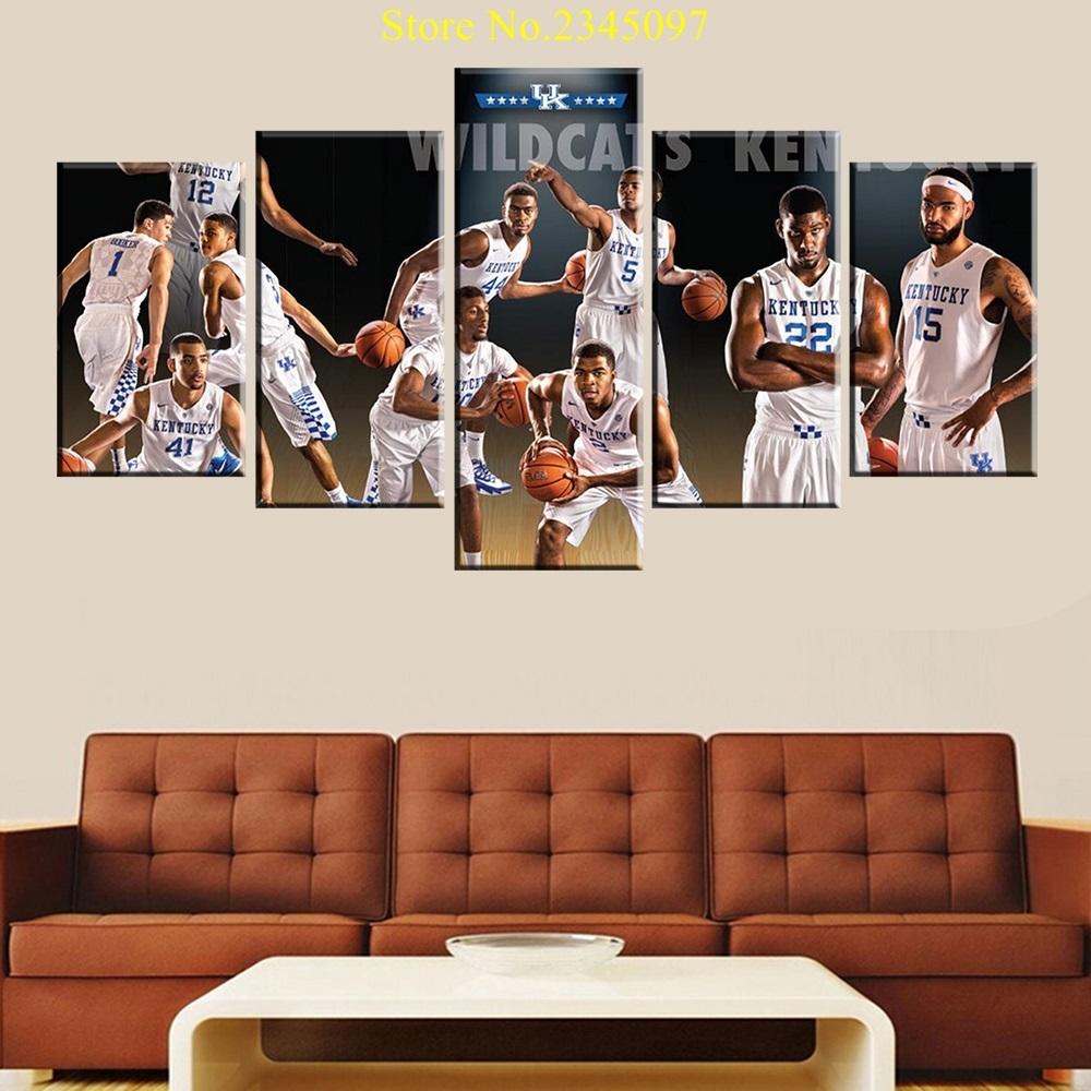 5 Piece Kentucky Wildcats Basketball Canvas Painting Wall Art For Sale It Make Your Day