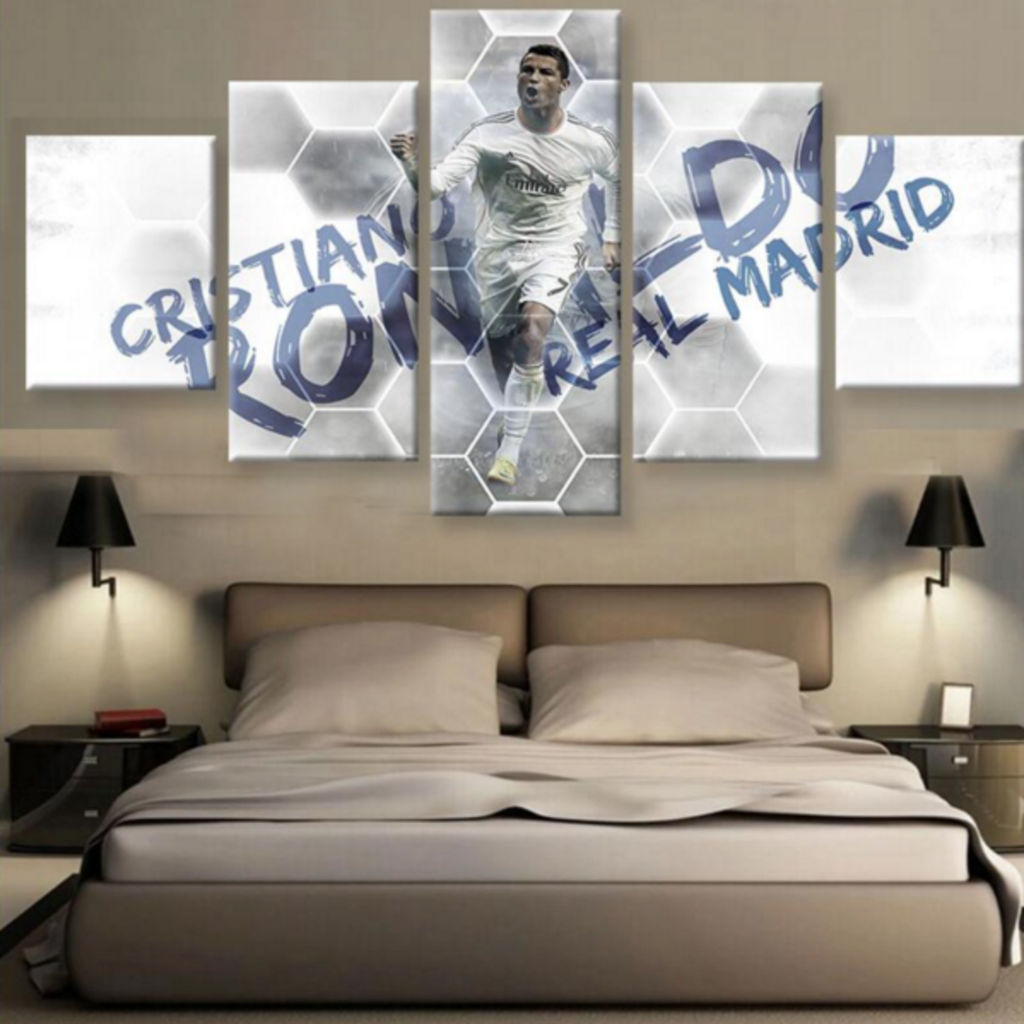 5 Piece Cristiano Ronaldo Celebration Canvas Wall Art Paintings Sale