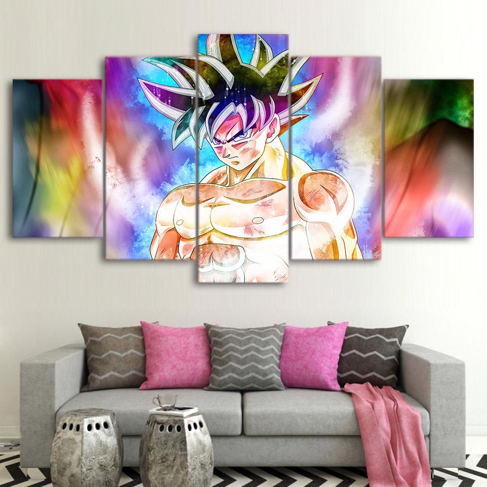 Framed 5 Piece Dragon Ball Goku Animie Canvas Wall Art Paintings Sale It Make Your Day