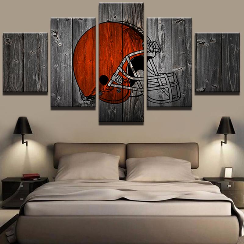 5 Piece Cleveland Browns Football Canvas Wall Art Paintings Sale It Make Your Day