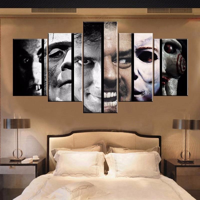 5 Piece Evolution Of Horror Movie Canvas Wall Art Paintings For Sale It Make Your Day