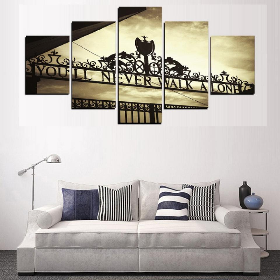 5 Piece You Will Never Walk Alone Liverpool Canvas Art Paintings Sale It Make Your Day