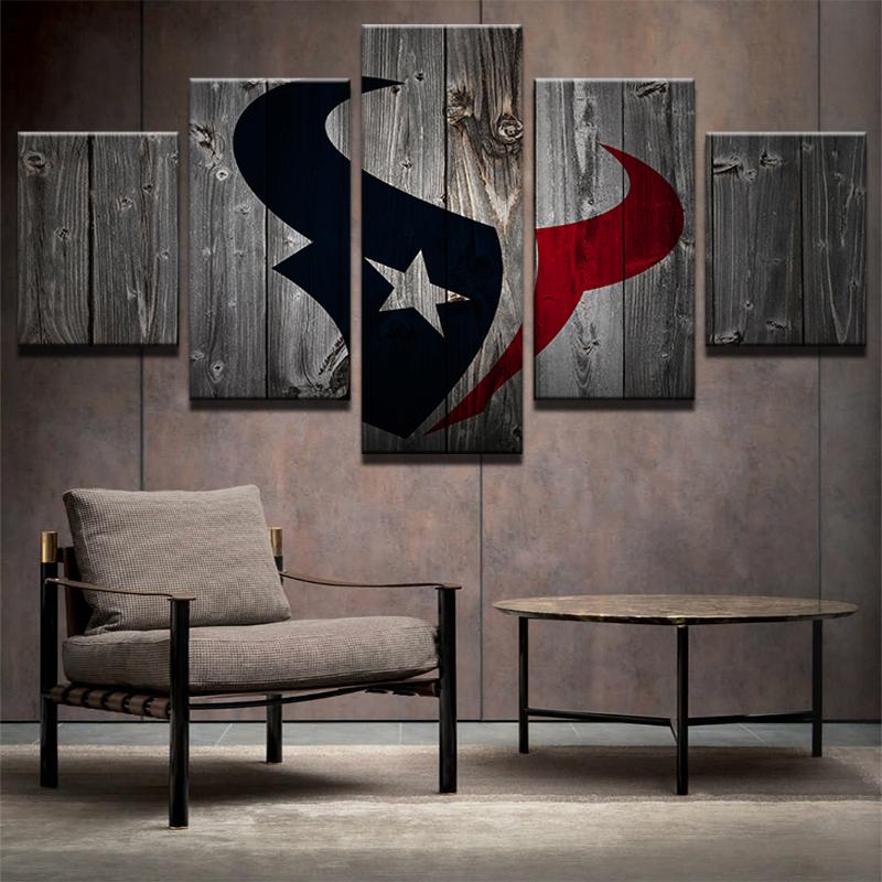5 Piece Houston Texans Football Canvas Wall Art Paintings ...