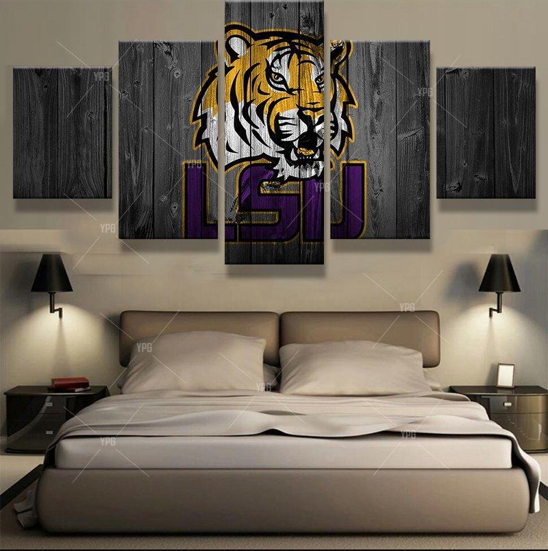 5 Piece LSU Tigers College Football Canvas Wall Art ...