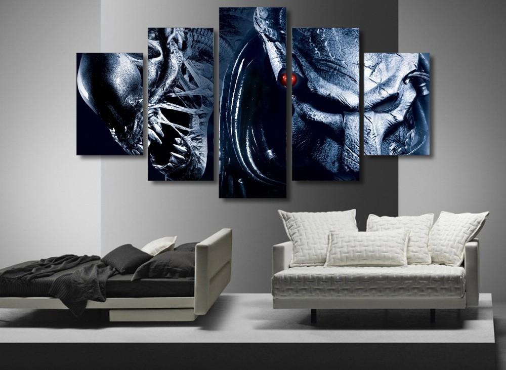 5 Piece Aliens Vs Predator Requiem Canvas Wall Art Paintings Sale It Make Your Day