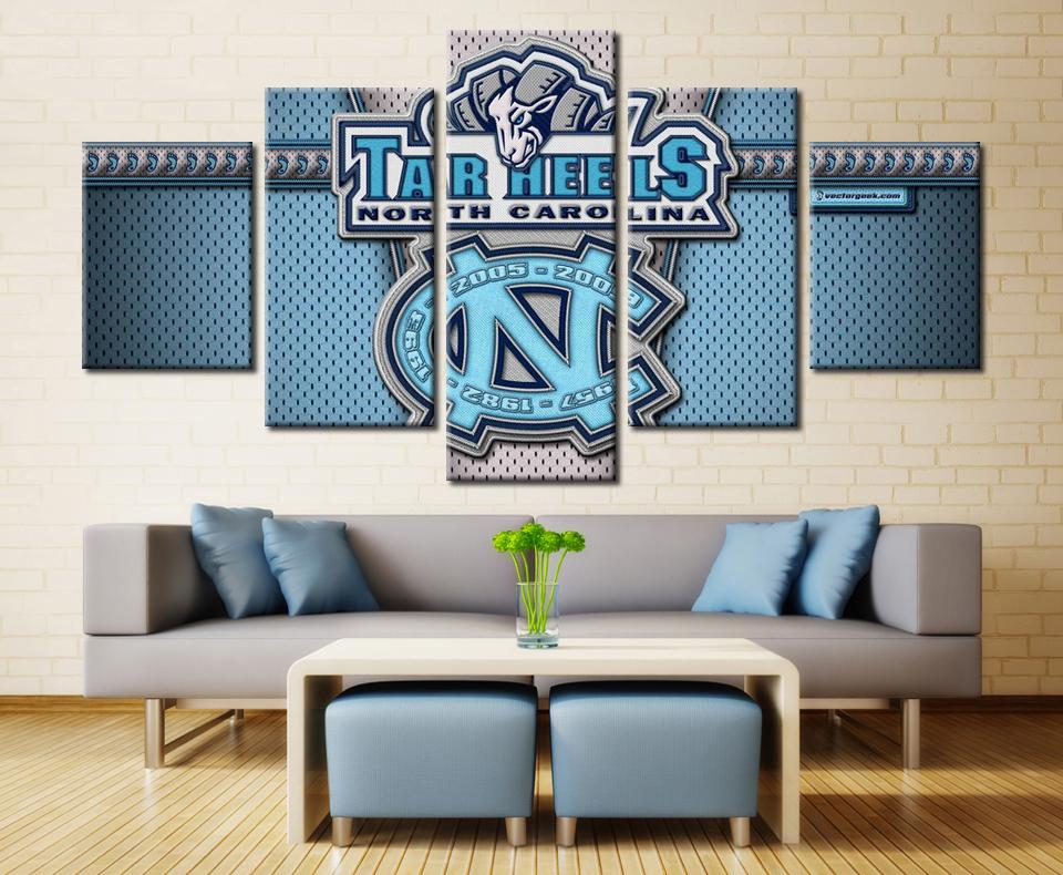 5 Pcs North Carolina Tar Heels Basketball Canvas Painting Wall Art Sale It Make Your Day