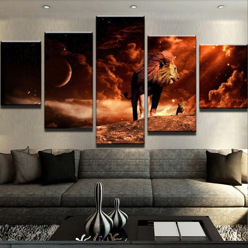 5 Piece The Real Lion King Canvas Wall Art Paintings For Sale It Make Your Day