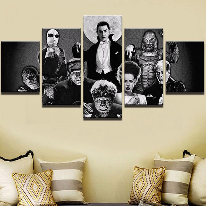 5 Piece Universal Monsters Avengers Horror Canvas Art Paintings Sale It Make Your Day
