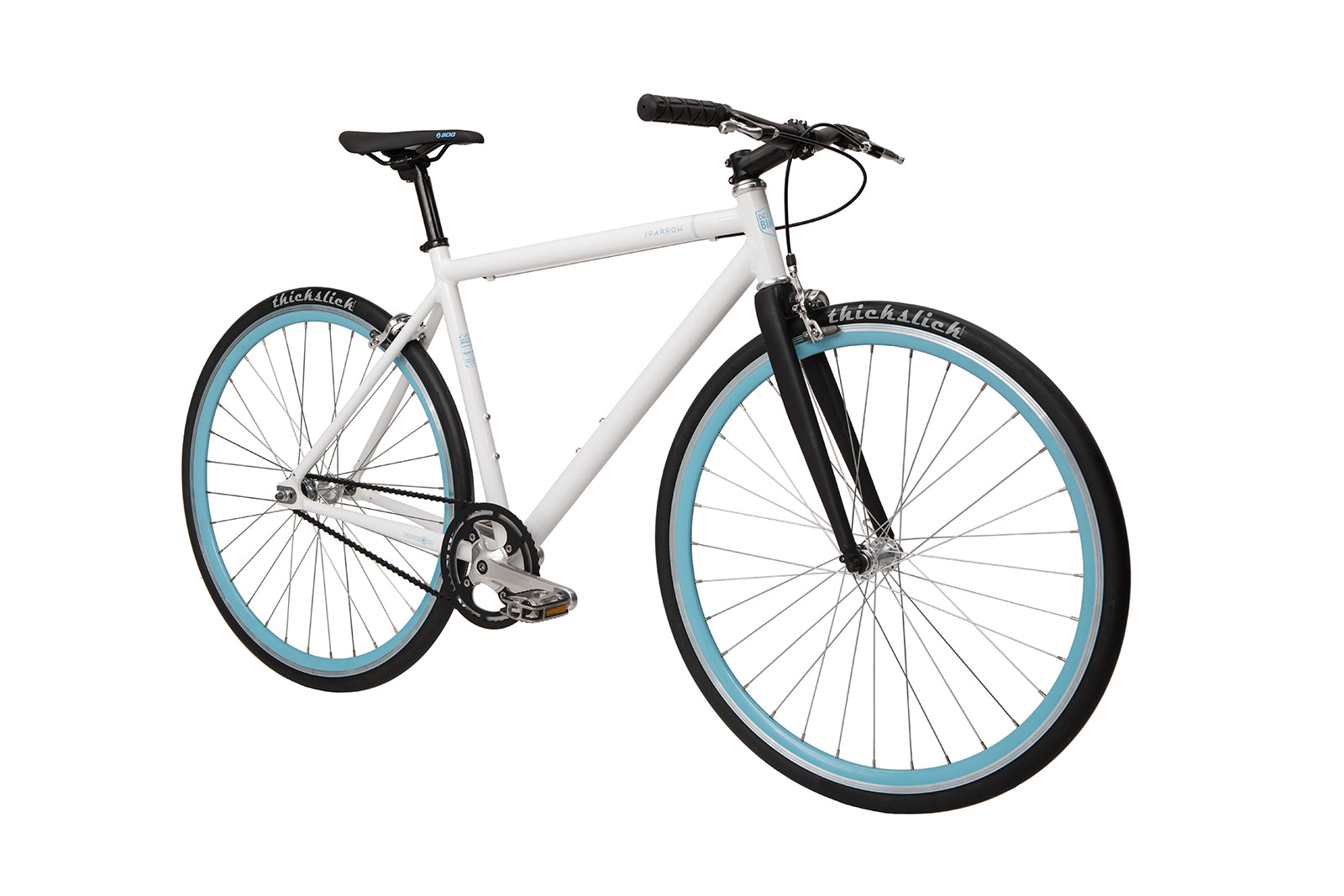 white commuter bike