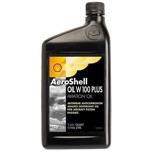 AeroShell Oil W100 Plus Single Grade Aviation Oil Case of 12 1 Qt