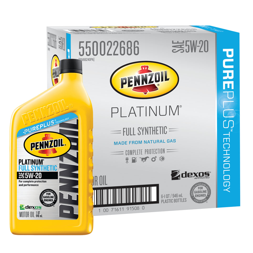 Pennzoil Platinum Sae 5w 20 Full Synthetic Motor Oil Case Of 6 1 Qt