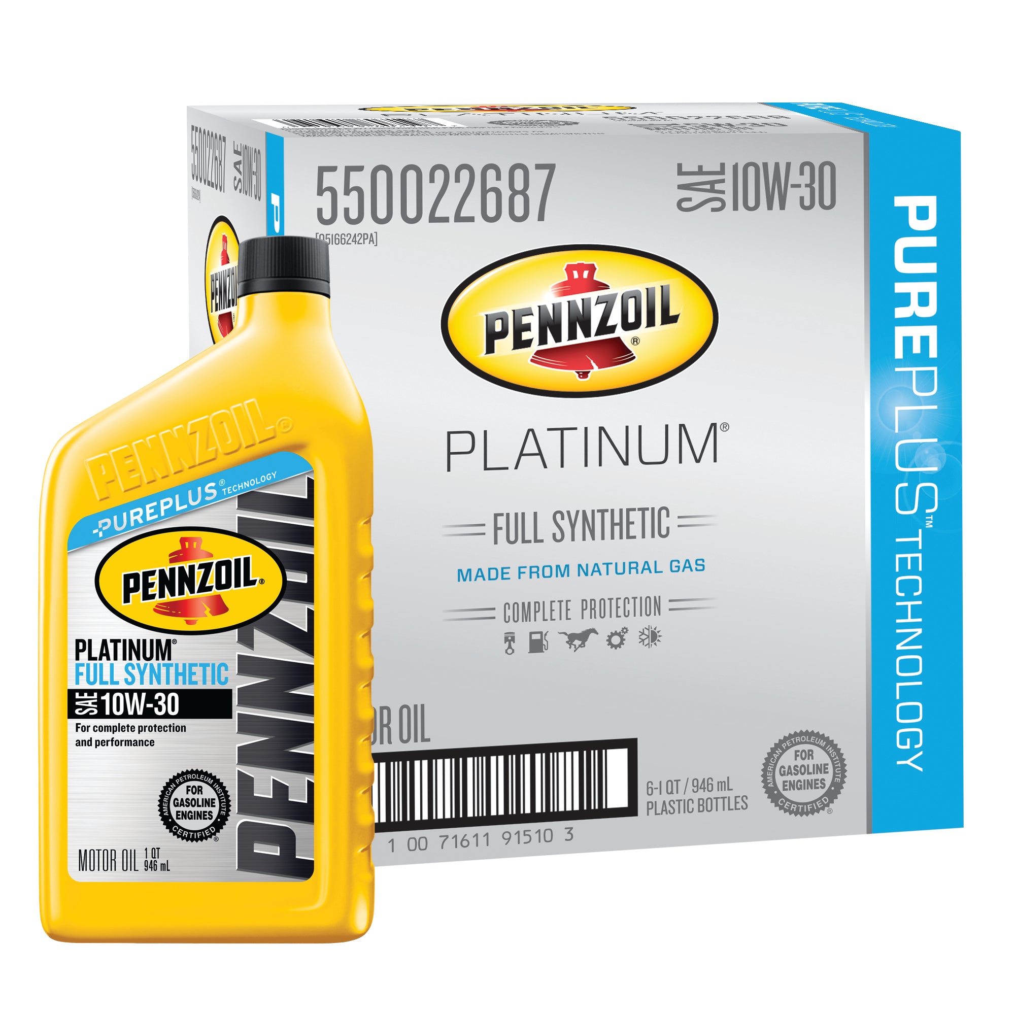 Pennzoil Platinum SAE 10W 30 Full Synthetic Motor Oil Case of 6 1 qt