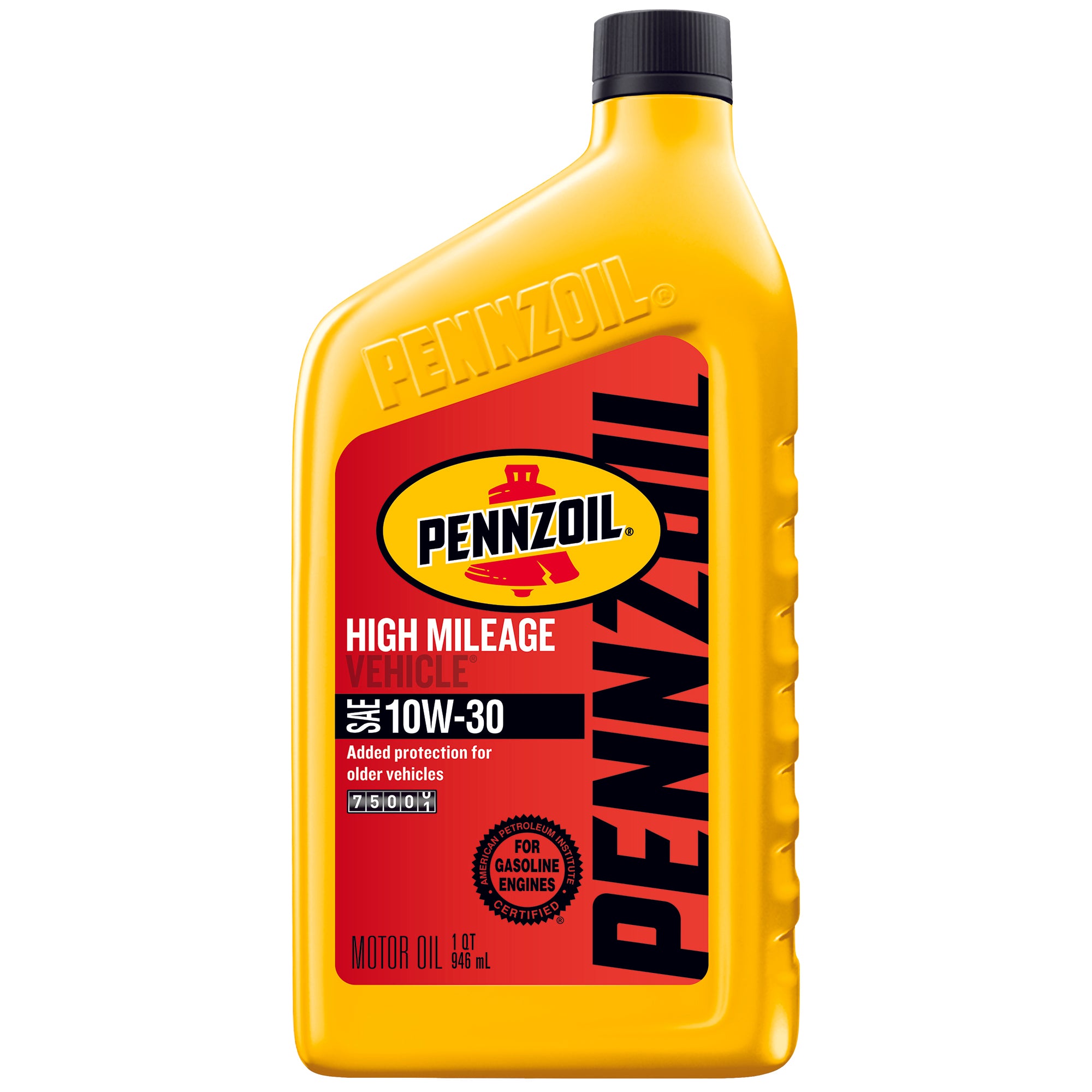 Pennzoil High Mileage Vehicle SAE 10W 30 Motor Oil Case of 6 1 qt