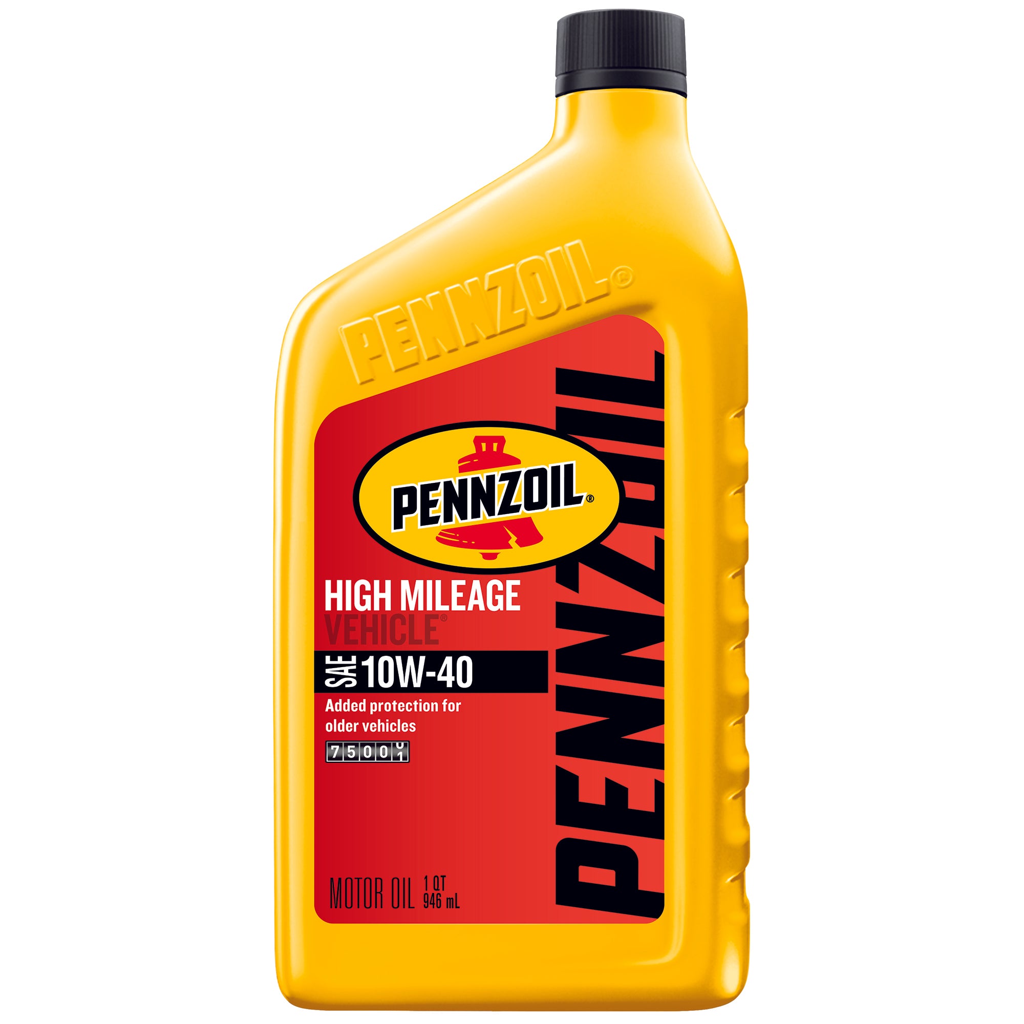 Pennzoil High Mileage Vehicle SAE 10W 40 Motor Oil Case of 6 1 qt