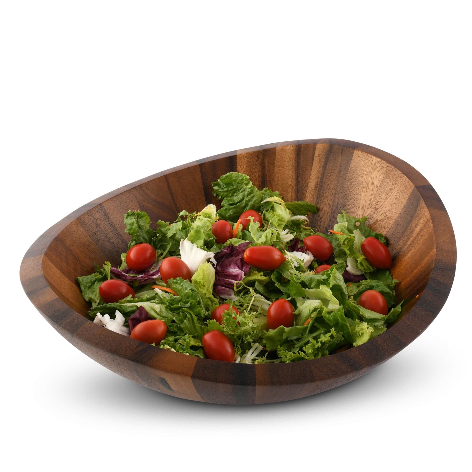 Wooden Salad Bowl- 9.4 Inch Wood Salad Wooden Bowl With Spoon, Can