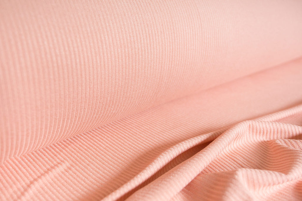 Blush Pink Rib Knit Fabric