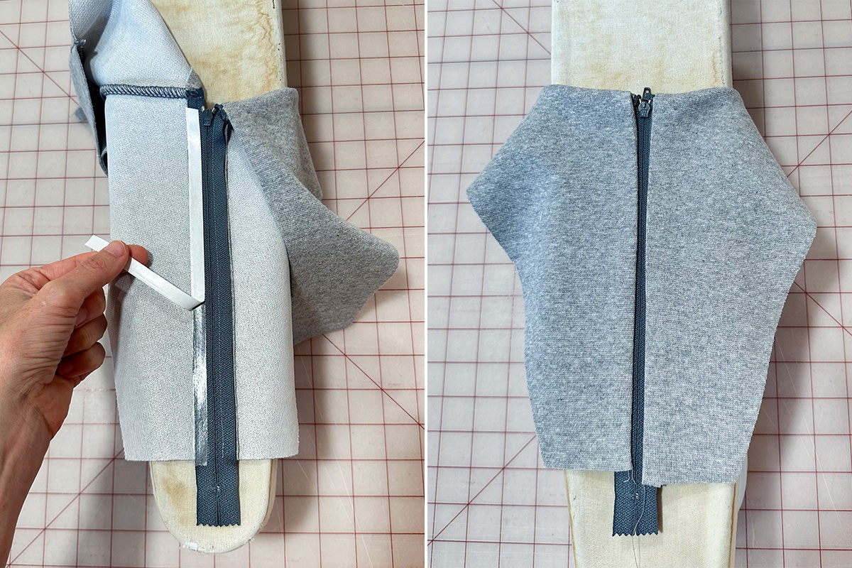 Align outer yoke zipper