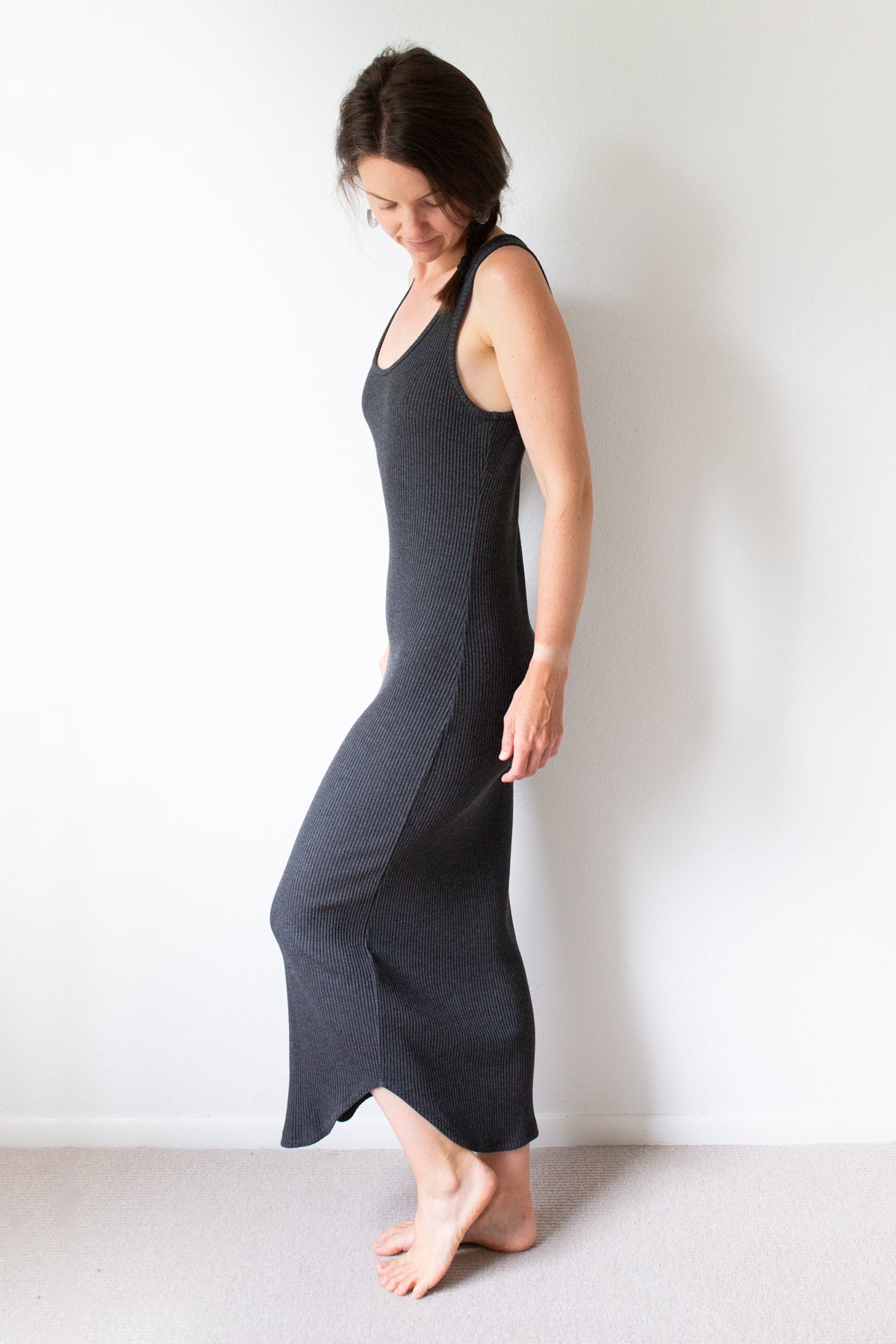 Thick Grey Rib Knit Dress | Sewing Tutorial