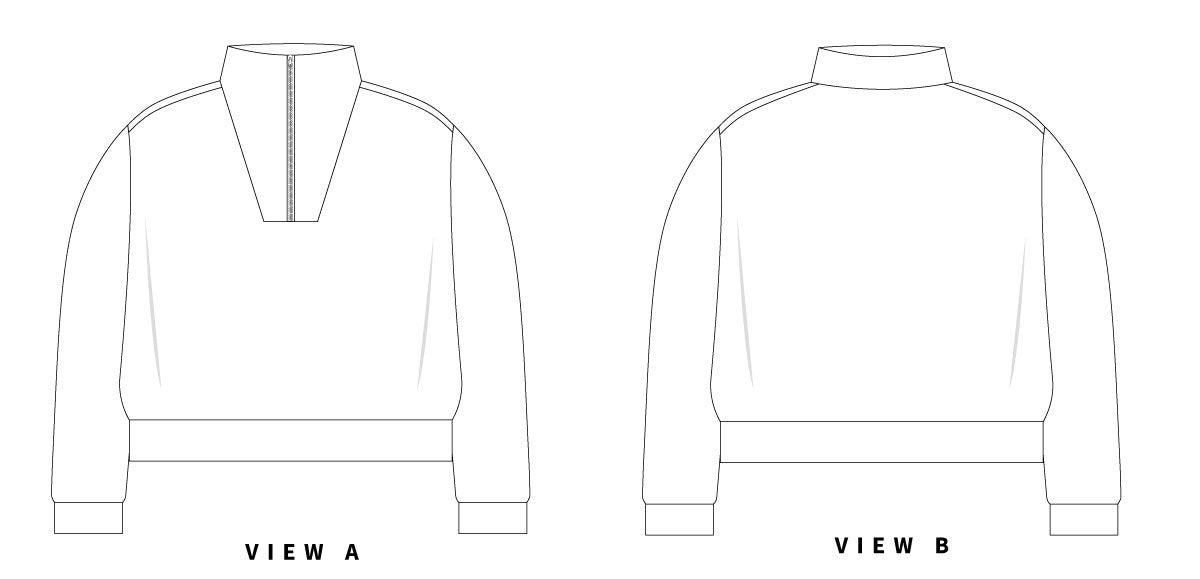 Hive Pullover Line Drawings
