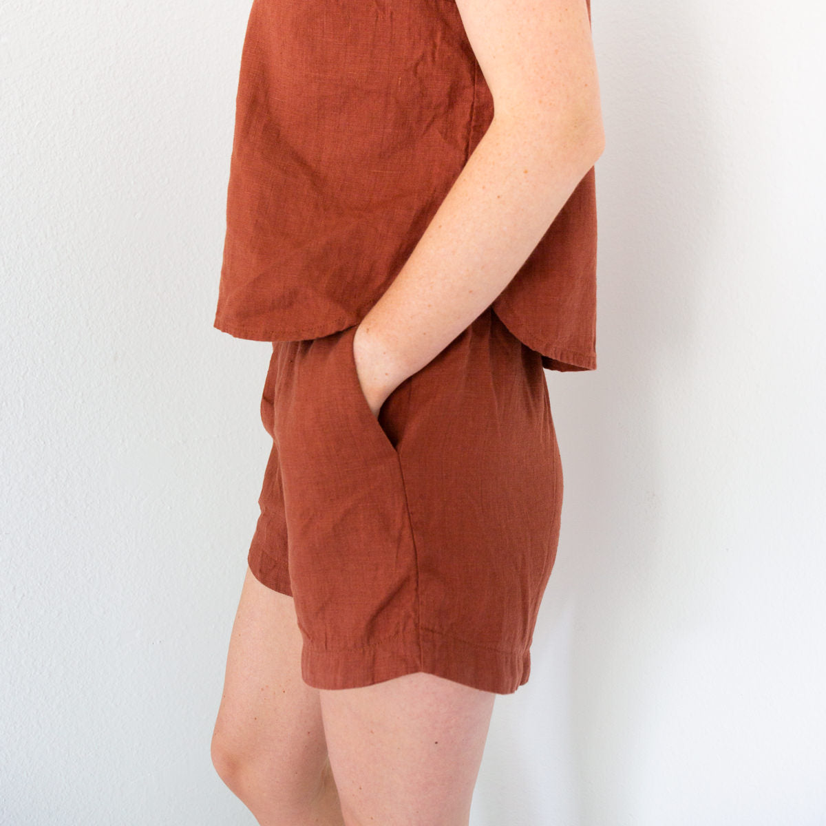 Linen Coram Top and Spring Shorts | Handmade Outfit