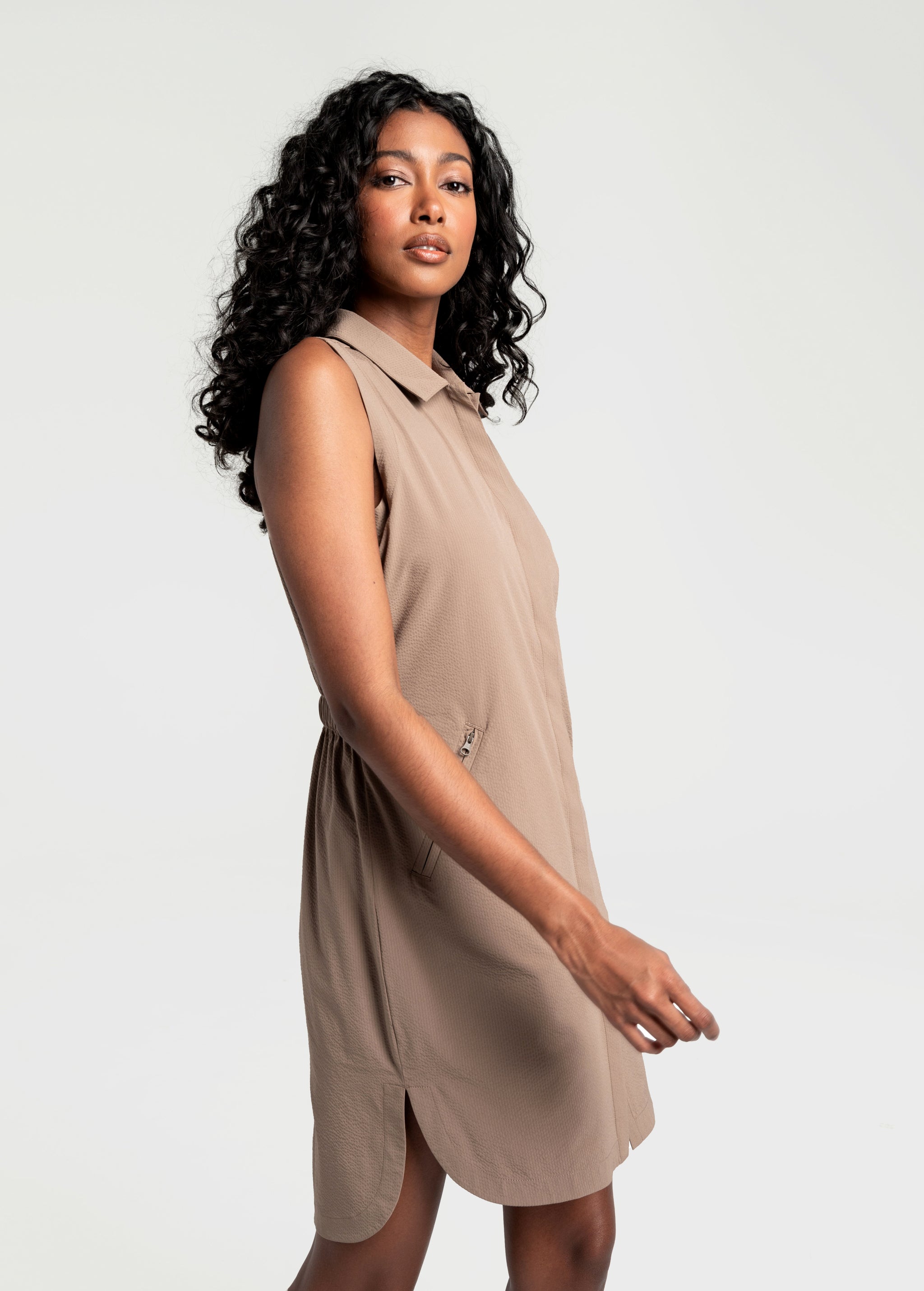 Lole Momentum Shirt Dress In Fossil | ModeSens