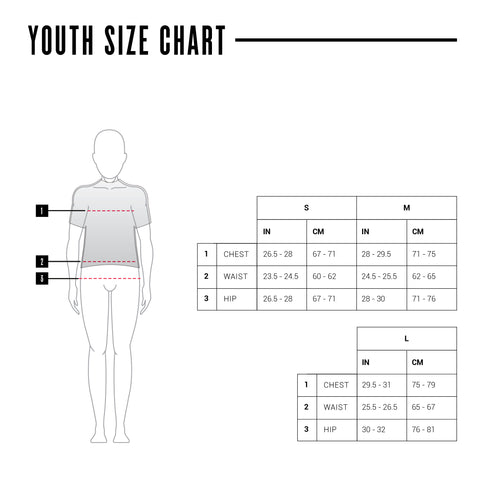 Youth Swim Jammer Size Chart