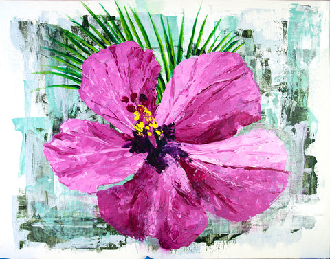 Tropical Hibiscus Flower Wall Art by Nelson