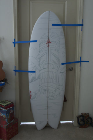 Surf Wall Art - Painting the Surf Board