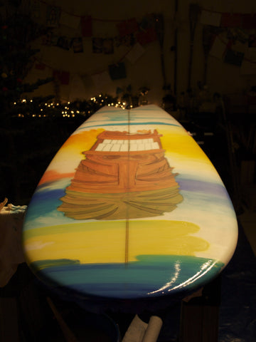 Surf Wall Art - Painting the Surf Board