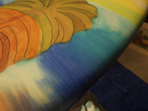 Surf Wall Art - Painting the Surf Board