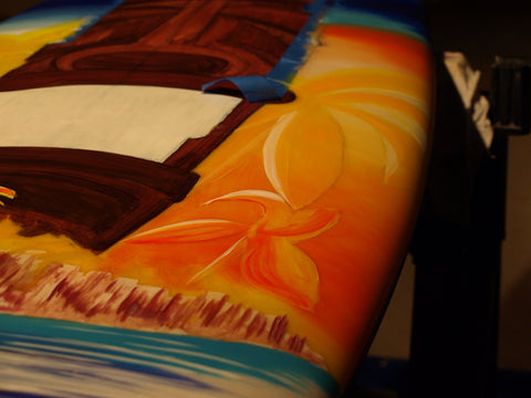 Surf Wall Art - Painting the Surf Board