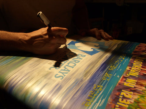 Surf Wall Art - Painting the Surf Board