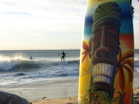 Surf Wall Art - Painting the Surf Board