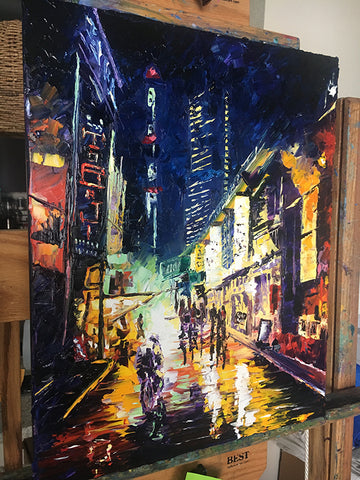 Finished Chinatown Artwork Painting by Nelson