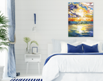 Impressionist Beach Sunset Wall Art Canvas by Nelson Makes Art