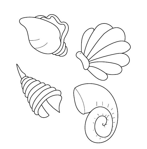 Seashell Colouring Page | Free Colouring Book for Children – Monkey Pen ...