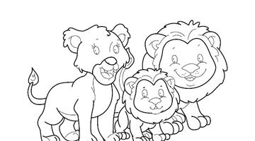 lion family coloring pages