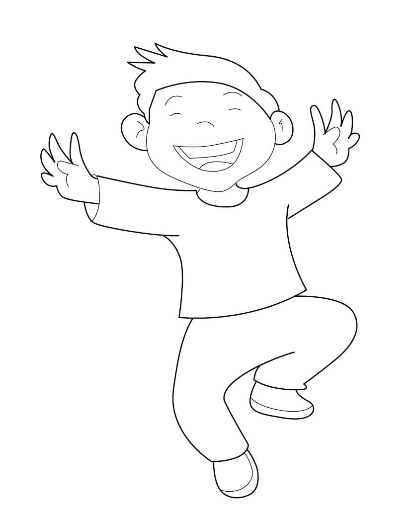 KID DANCING COLOURING PAGE | Free Colouring Book for Children ...