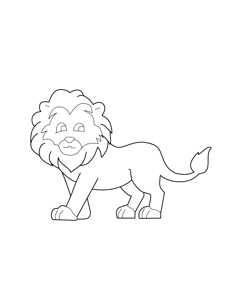 LION COLOURING IMAGE FOR KIDS | Free Colouring Book for Children ...