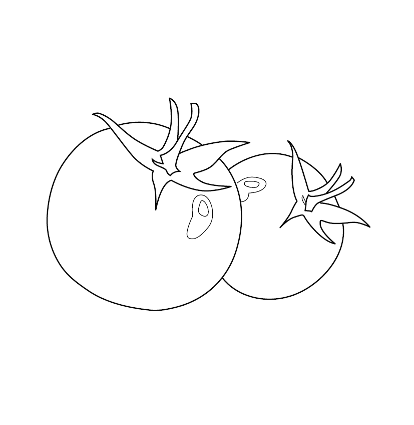 Coloring Page Composition Of Different Vegetables And Fruits Isolated On  White Background Stock Illustration - Download Image Now - iStock