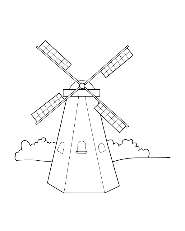 Windmill Coloring Image